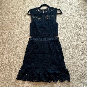 Black Cutout Lace Mini Dress Size Medium